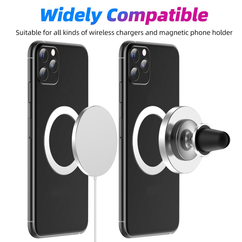 Set 1/5 nhẫn đỡ Fonken kim loại có thể gắn giá đỡ từ tính xe hơi hỗ trợ sạc không dây Qi cho Huawei Xiaomi iPhone 12 13