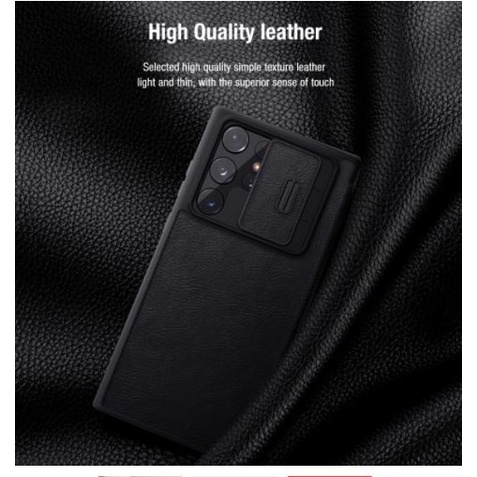 Bao da điện thoại Nillkin Qin Pro nắp lật bảo vệ 360 độ chống sốc chất lượng cao cho Samsung S22 Plus, S22 Ultra