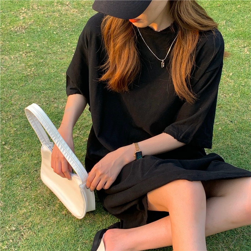 Áo thun SUXI ngắn tay cổ tròn màu sắc đơn giản phong cách thời trang mùa hè