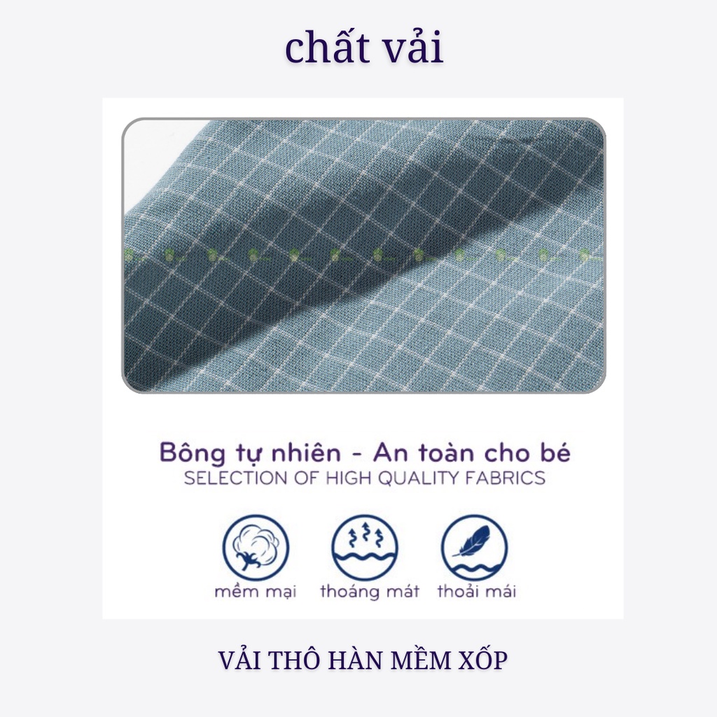 Set Bộ Cổ Đức Vải Thô Mềm Hoạ Tiết Kẻ Sọc Túi Ngực, Bộ Đồ Cho Bé Mặc Đi Chơi CK13