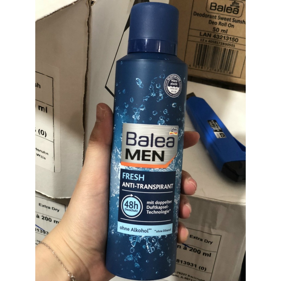 Xịt thơm khử mùi cơ thể Balea HÀNG ĐỨC lưu hương đến 24h, vùng nách và toàn thân