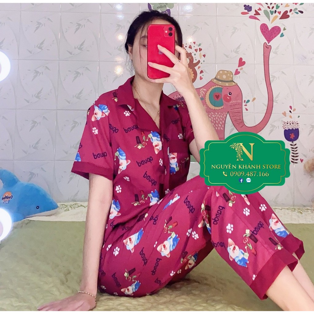 Đồ Bộ Mặc Nhà Tay Ngắn Quần Dài Vải Kate Lụa Mềm Mịn Freesize Dưới 57kg | BigBuy360 - bigbuy360.vn