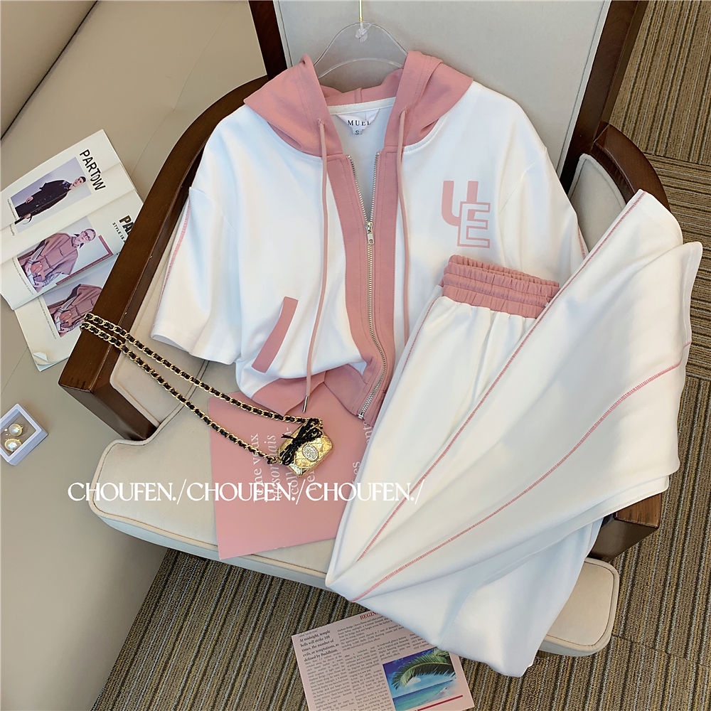 Bộ Áo Sơ Mi + Quần Dài Thể Thao Ống Rộng Thời Trang