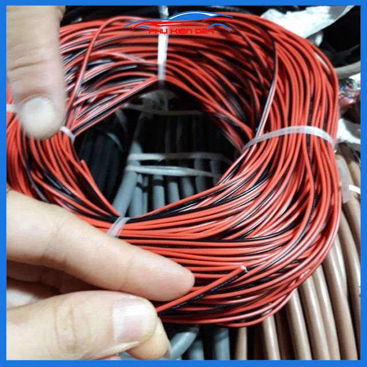Cuộn 100 mét dây điện đôi đen đỏ đủ loại 18AWG-20AWG-22AWG-26AWG