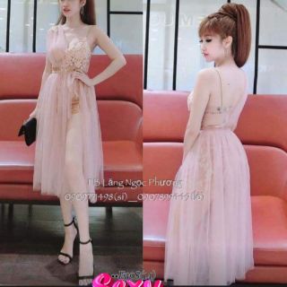 JUMPSUIT REN PHỦ LƯỚI ĐẮP REN 3D