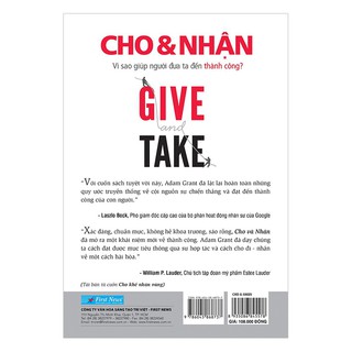Sách - GIVE And TAKE - Cho & Nhận - First News