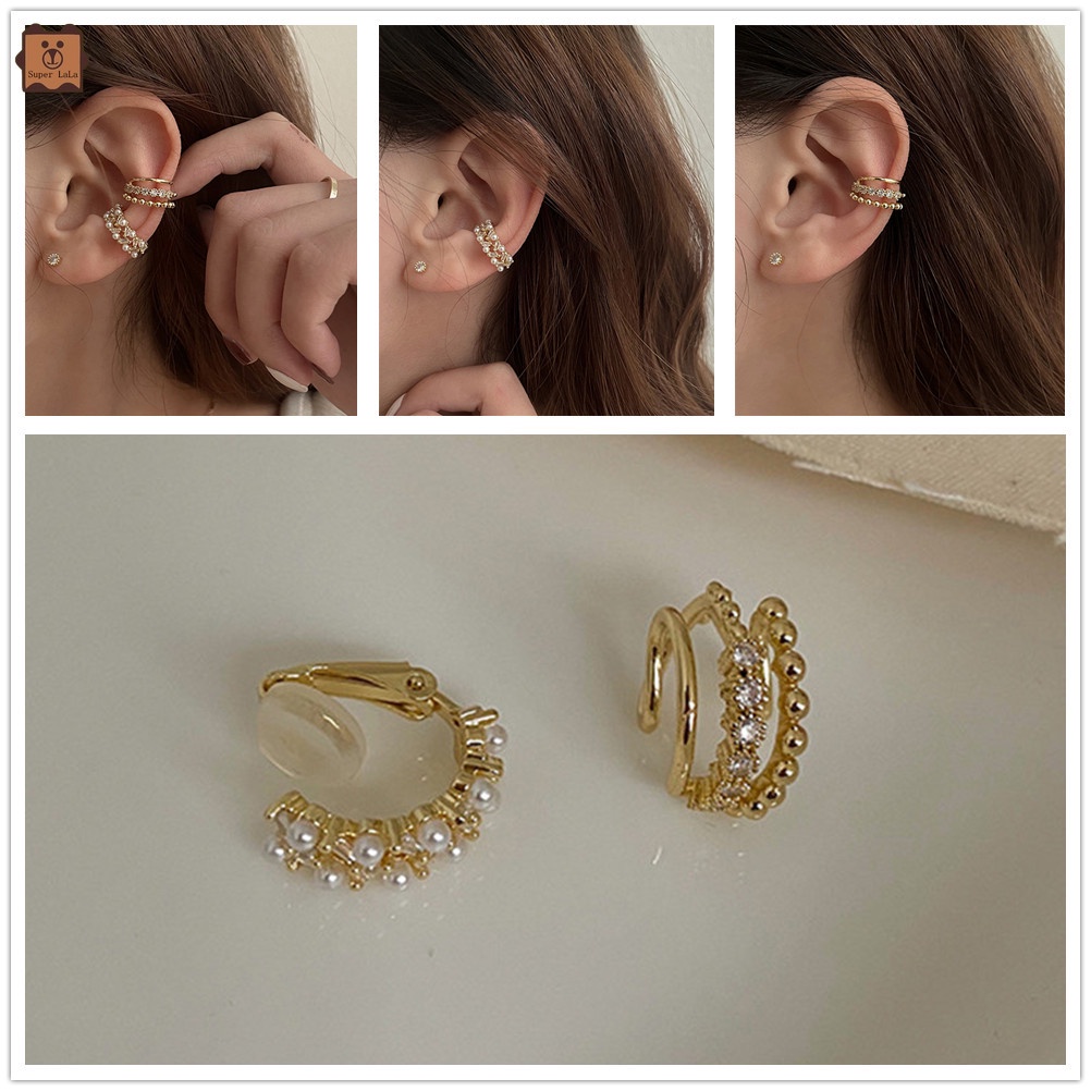 Bông tai đính ngọc trai đơn giản phong cách retro dành cho nữ