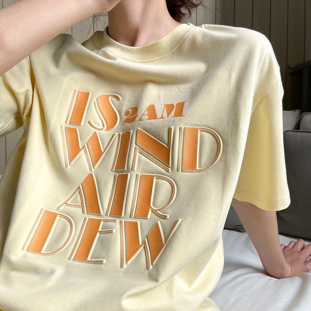 Áo Thun Cotton Cổ Tròn Tay Ngắn Dáng Rộng In Chữ Phong Cách Harajuku Thời Trang Mùa Hè Hàng Mới Dành Cho Bạn Nữ 2022