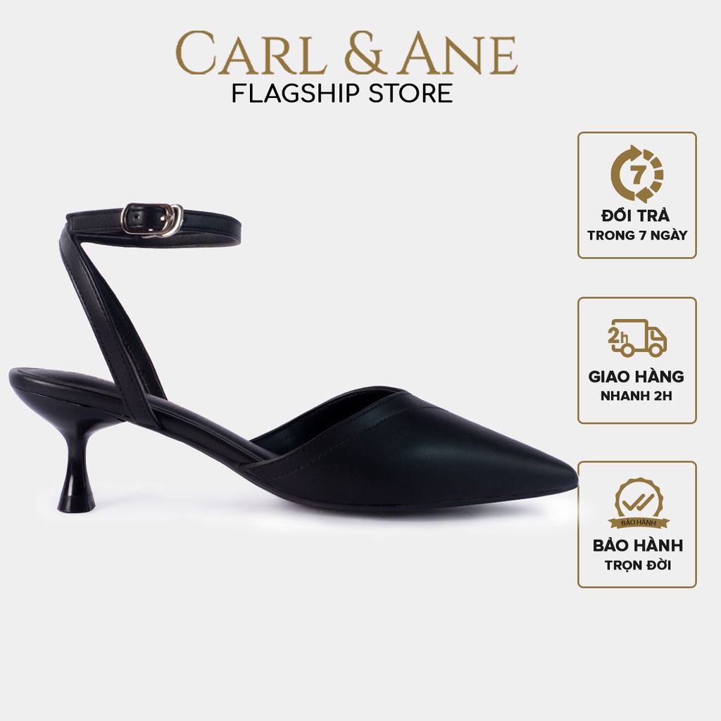 Carl & Ane - Giày cao gót mũi nhọn dáng công sở cao 5cm màu đen - CL014 thumbnail