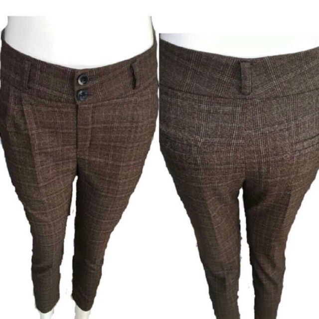 Quần baggy dạ kẻ- karo lên dáng cực đẹp