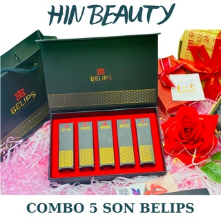 Combo 5 Son Môi Belips, Set Quà Tặng Vợ/Người Thương Ý Nghĩa (Tặng Túi + Hộp + Thẻ BH) - HIN BEAUTY