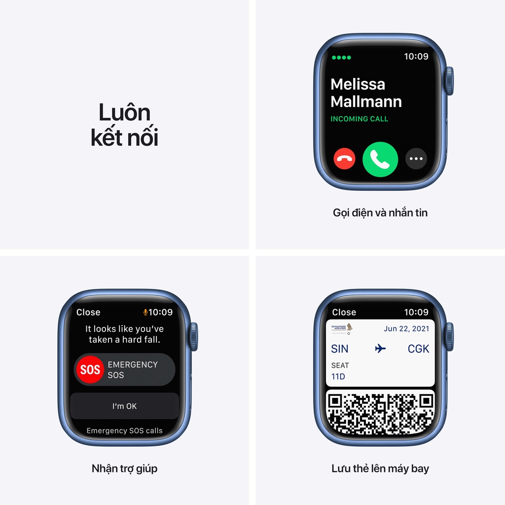 [ELAAR10 Giảm 10% Tối Đa 500K] Apple Watch Series 7 Nhôm GPS Dây Thể Thao