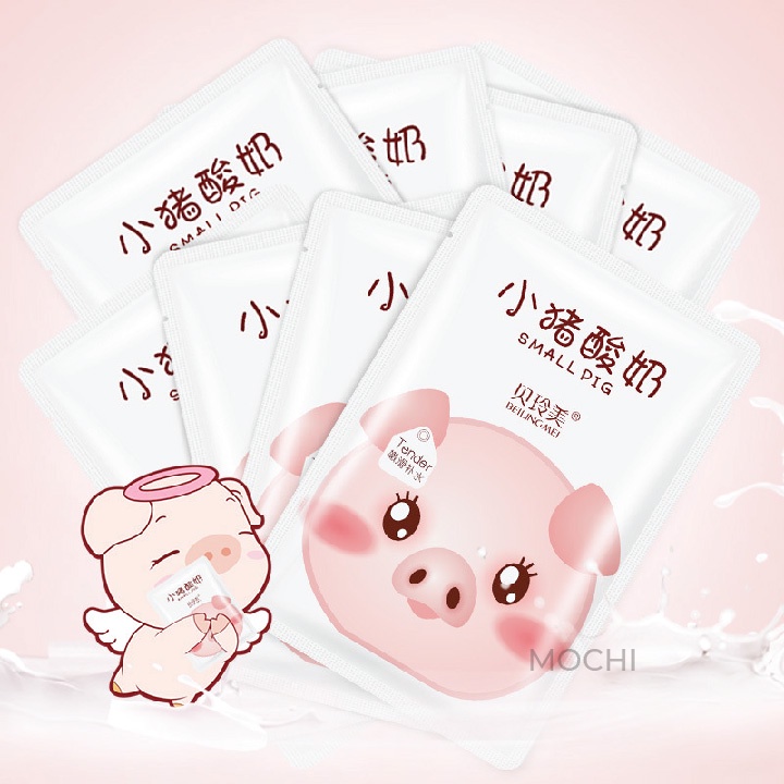 Mặt Nạ Sữa Tươi Dưỡng Trắng Da l Cấp Ẩm l Ngừa Mụn Mask Giấy Heo Pig Beiling Mei Cao Cấp Nội Địa Trung MOCHI SHOP