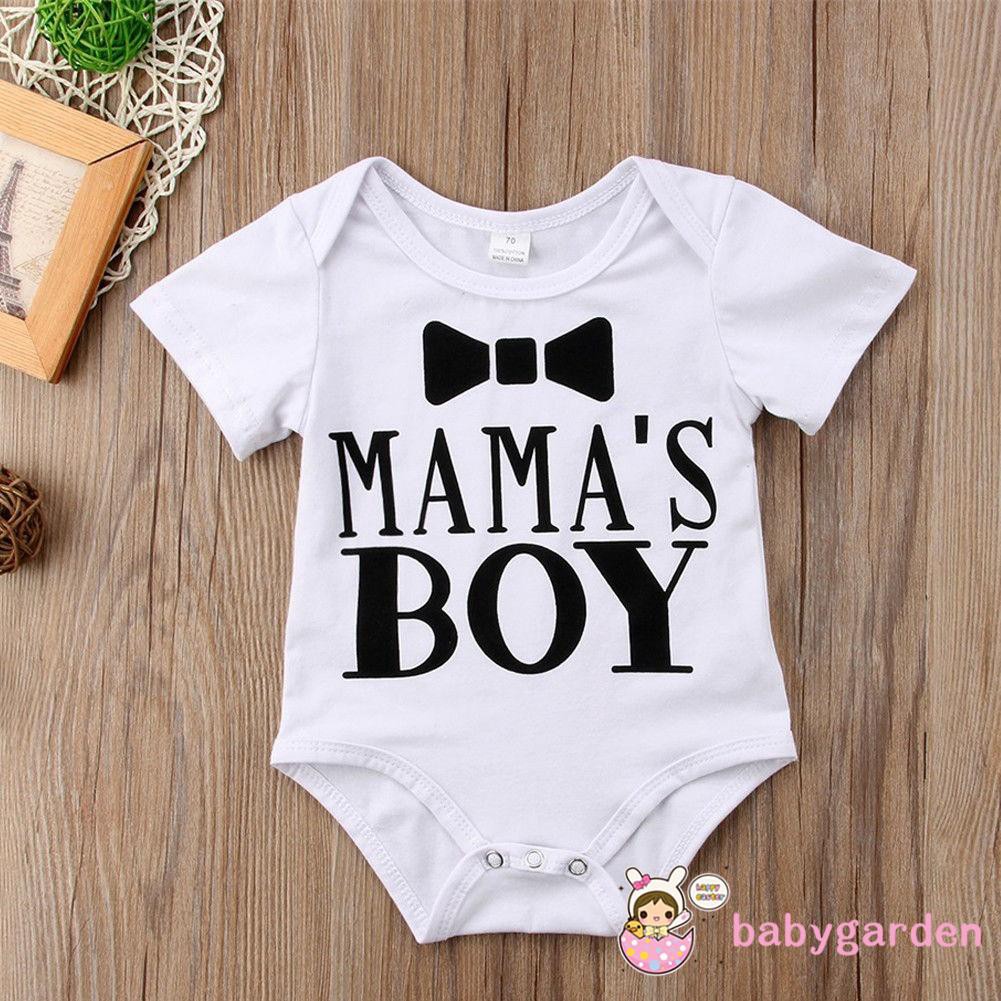 Bộ Áo Liền Quần In Chữ Mama &amp;Apos;S Boy Xinh Xắn Dành Cho Bé