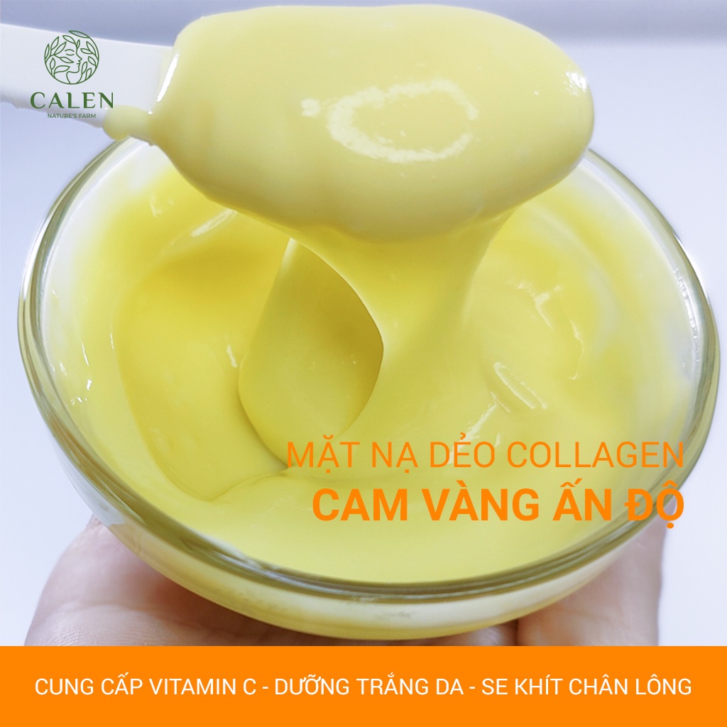 Mặt Nạ Dẻo Dạng Bột Cam vàng Cao Cấp hiết xuất từ Cam vàng Ấn Độ, Dưỡng trắng sáng da, chống lão hóa