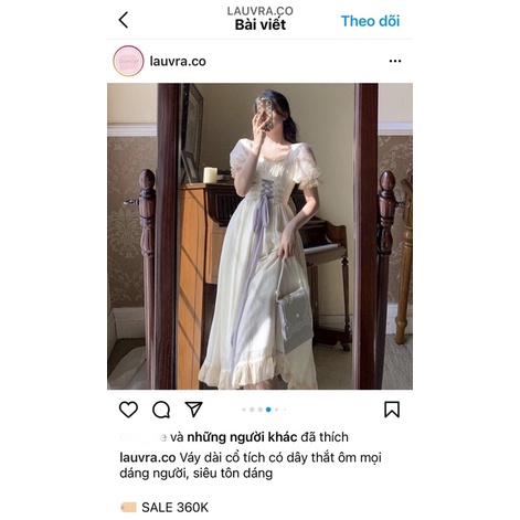VÁY ĐẦM CÔNG CHÚA TIỂU THƯ DÁNG DÀI  XOÈ CỔ TÍCH VINTAGE RETRO PHÁP CHỤP ẢNH KỶ YẾU PROM STUDIO GIÁ RẺ