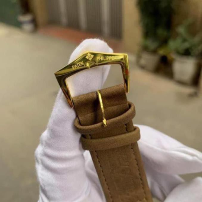 Đồng hồ nam Patek Philipe mặt tròn ,dây da lộn màu nâu đẹp xuất sắc, lịch ngày phong cách cổ điển [BH 24 tháng] | BigBuy360 - bigbuy360.vn