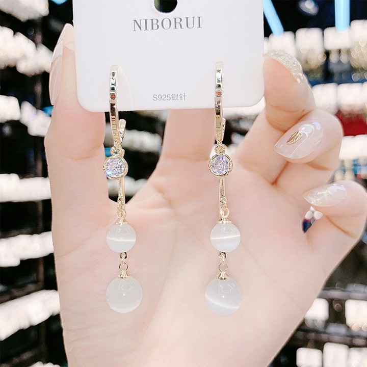 Bông tai nữ, Khuyên tai tua rua dáng dài phong cách Hàn Quốc cho nữ -B13