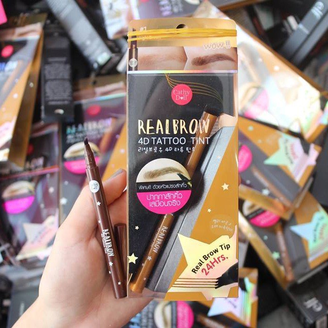 Bút xăm mày Cathy Doll Real Brow 4D Tattoo Tint Tip cho lông mày hoàn hảo như thật | BigBuy360 - bigbuy360.vn
