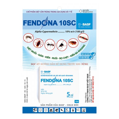 Fendona 10SC gói 5ml diệt côn trùng ruồi, muỗi, kiến, gián, bọ chét, kiến ba khoang