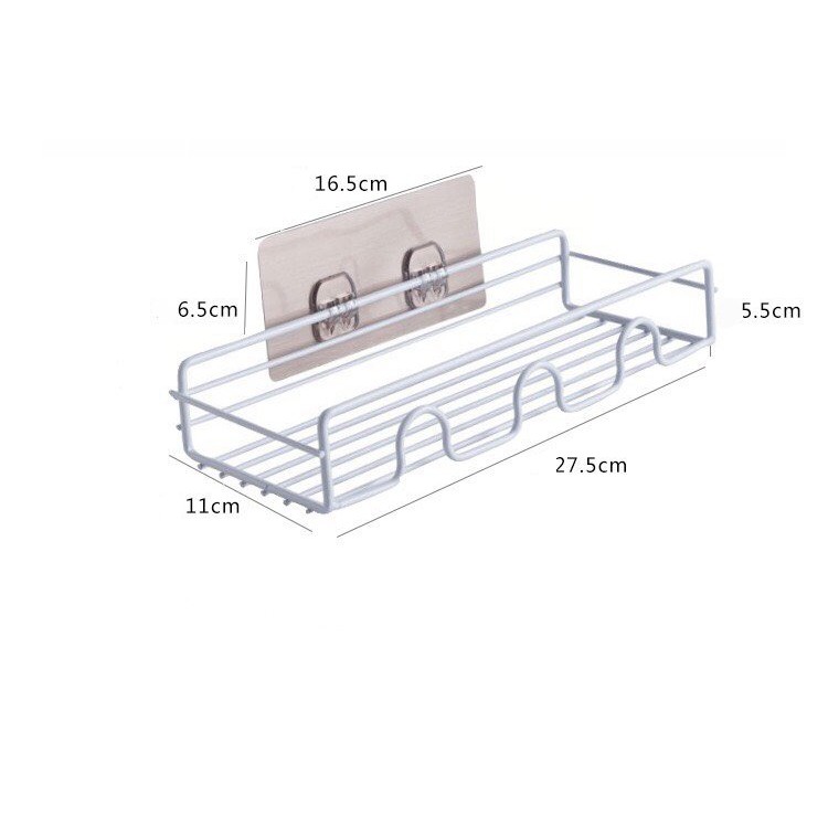 Kệ để đồ nhà tắm Chất liệu kim loại phủ sơn dán tường hình chữ nhật Chống nước-Siêu dính
