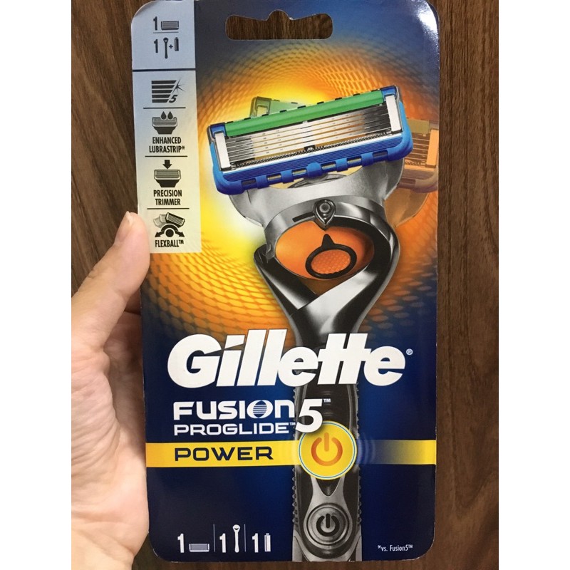 Dao Cạo Râu 5 Lưỡi Gillette Fusion 5 Proglide Power ( 1 tay cầm sử dụng pin và 1 đầu cạo gắn sẵn)