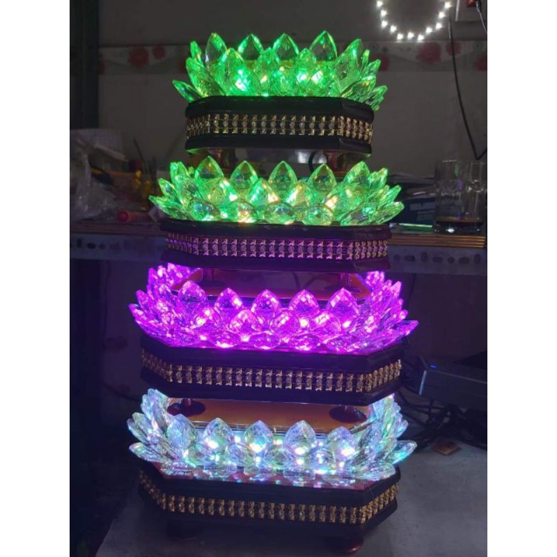 Đế Sen vuông Pha lê thủy tinh