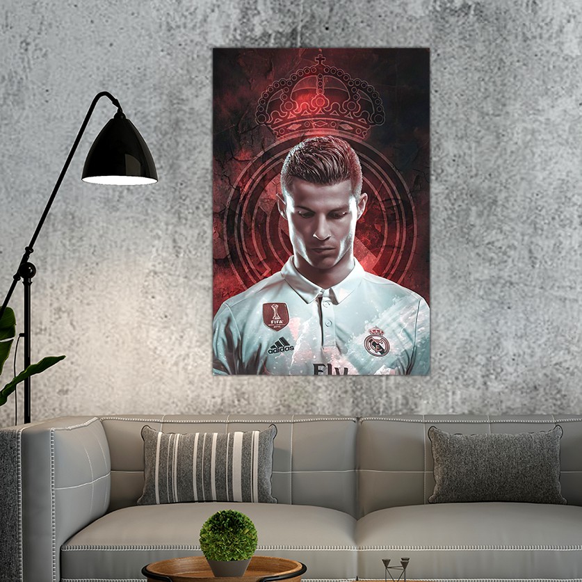 Decor Dán Tường Ronaldo Juventus | Hình Ảnh Trang Trí Phòng Chất Liệu Decal PVC 5 Lớp Chống Nước Kích Thước 40*60