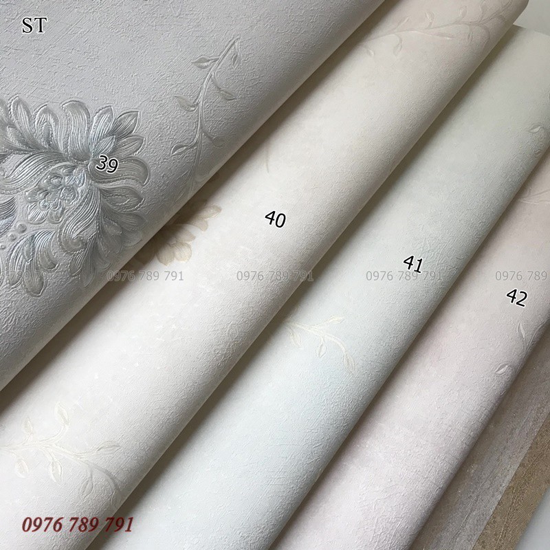 Giấy Dán Tường 3D Hoa Văn Nhỏ ST Cho Phòng Khách Phòng Ngủ Lụa Không Keo Khổ 53cm Nhiều Màu Lựa Chọn