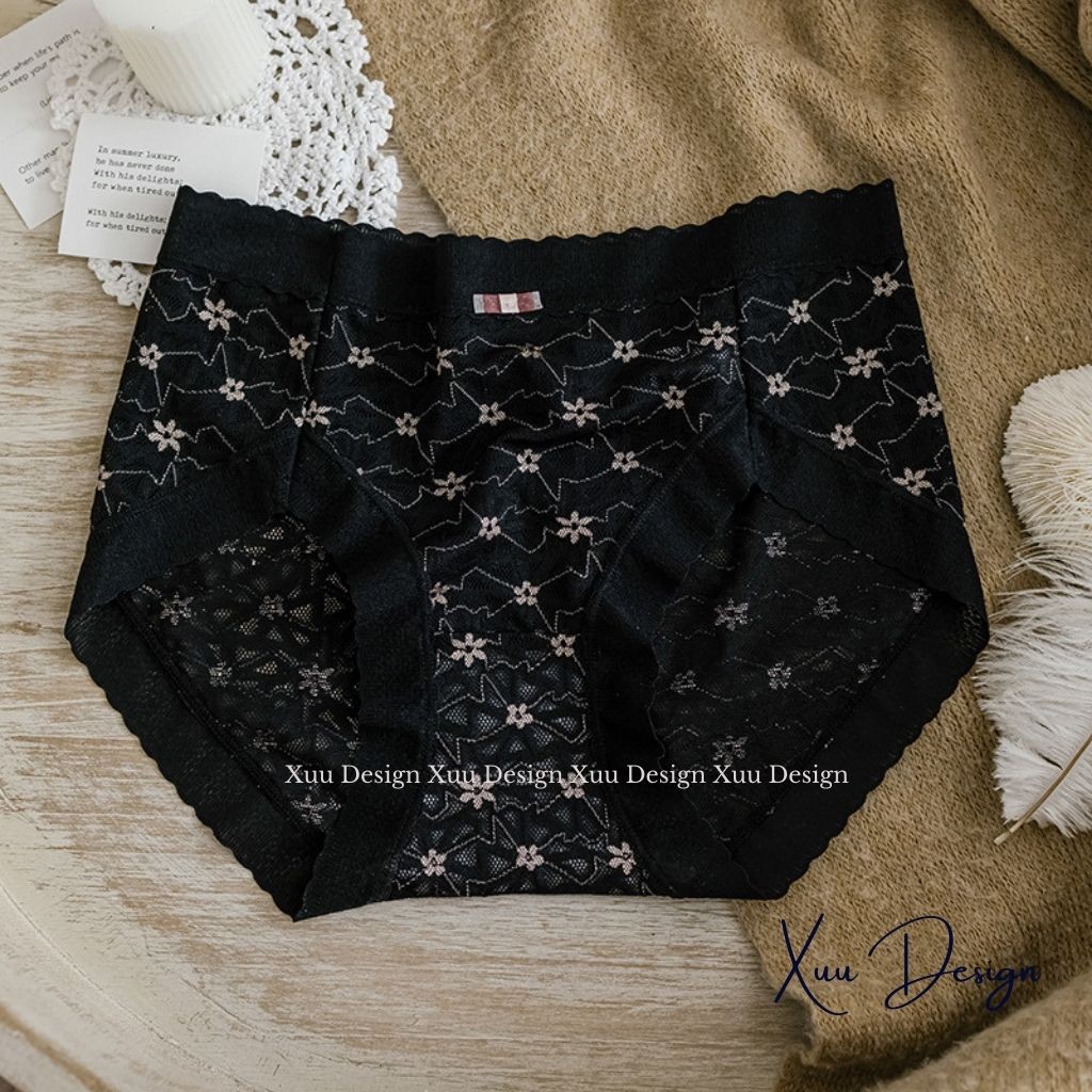 Quần lót nữ ren gấm cao cấp thêu hoa tinh tế, ren hoa thông thoáng gợi cảm - Wexuu Design QC60