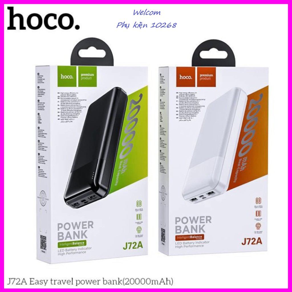 [full box] Sạc dự phòng - chính hãng hoco - 20.000mah - 2 cổng sạc - bảo hành 12 tháng