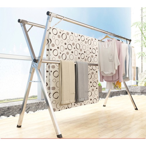Sào đồ phơi quần áo bằng thép không gỉ chữ X 2 mét