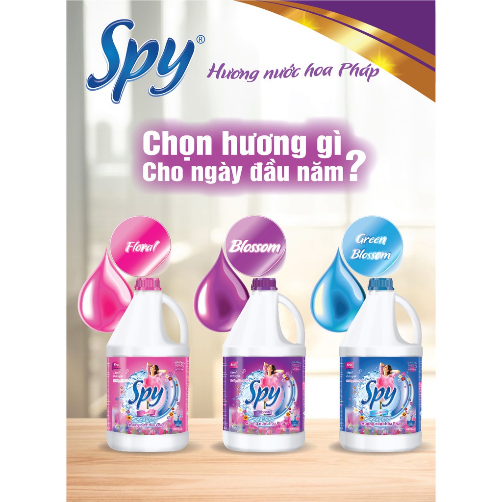 Nước Giặt Xả Spy 2in1 Lưu Hương Chống Ẩm Mốc 1.6L/ 3.5L/ 4.5L