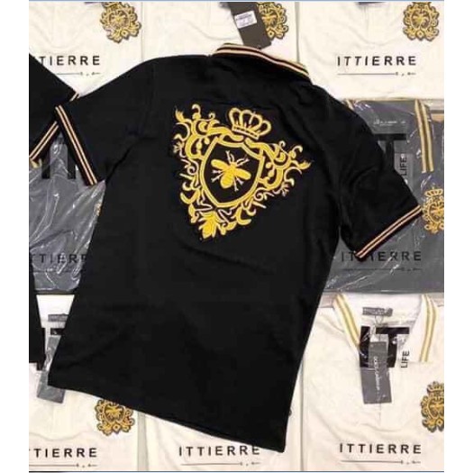 Video Áo thun nam thêu cao cấp cotton 4 chiều thoáng mát 2 màu trắng đen phối hình thời trang | BigBuy360 - bigbuy360.vn