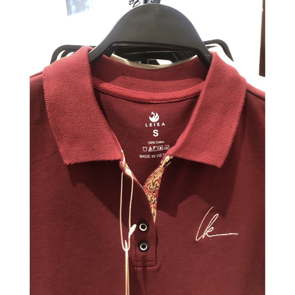 Áo Polo nữ thêu chữ LEIKA