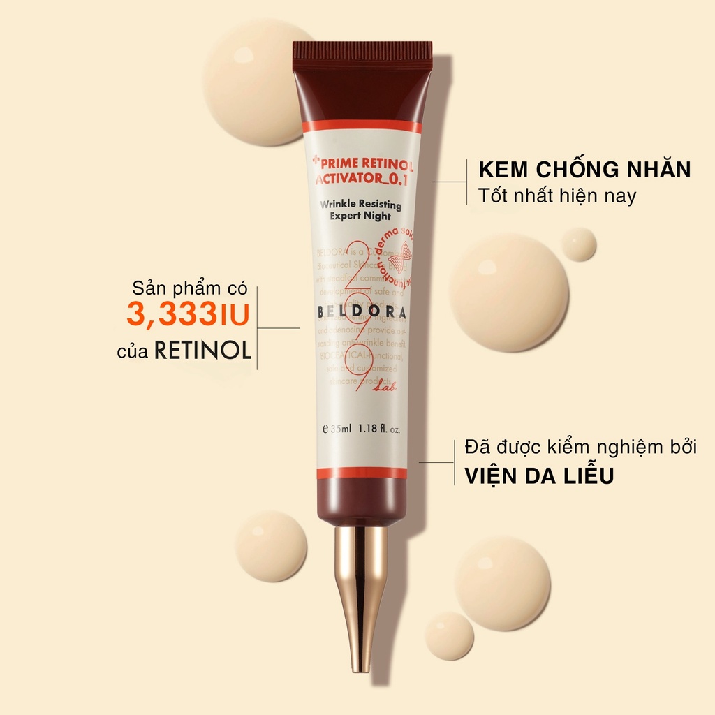 Kem Dưỡng Retinol Trẻ Hóa Da, Ngăn Ngừa Nếp Nhăn Dành Cho Da Nhạy Cảm Beldora 299 Prime Retinol Activator 0.1 35ml