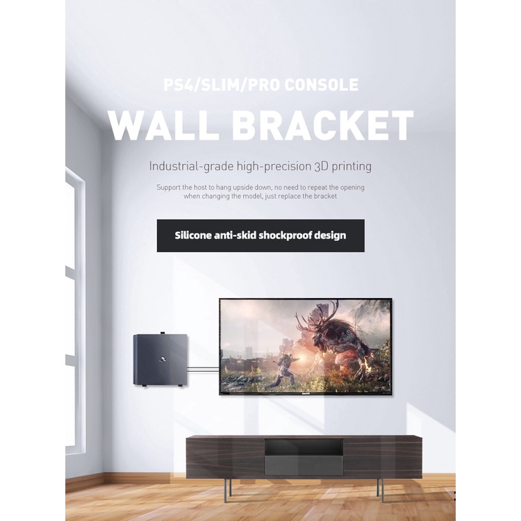Data frog Giá Đỡ Máy Chơi Game ps4 slim pro Gắn Tường Kèm Ốc Vít Tiện Dụng