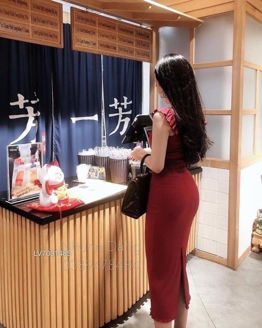 LH11 - Váy Body Hai Dây Cánh Tiên Xẻ Sau | BigBuy360 - bigbuy360.vn