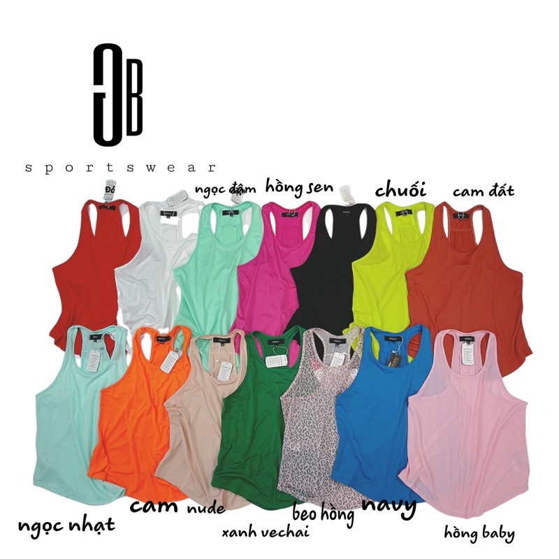 Áo tanktop ba lỗ nữ chất lưới mè tập gym yoga, aerobic phối cùng với áo bra nhiều màu