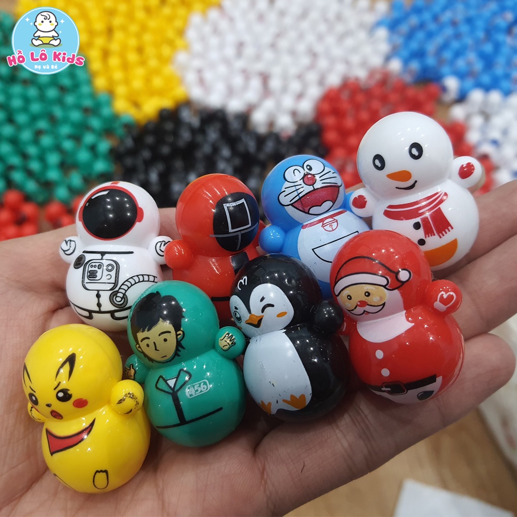 Lật đật mini, lật đật squid game, người tuyết, doremon nhiều mẫu