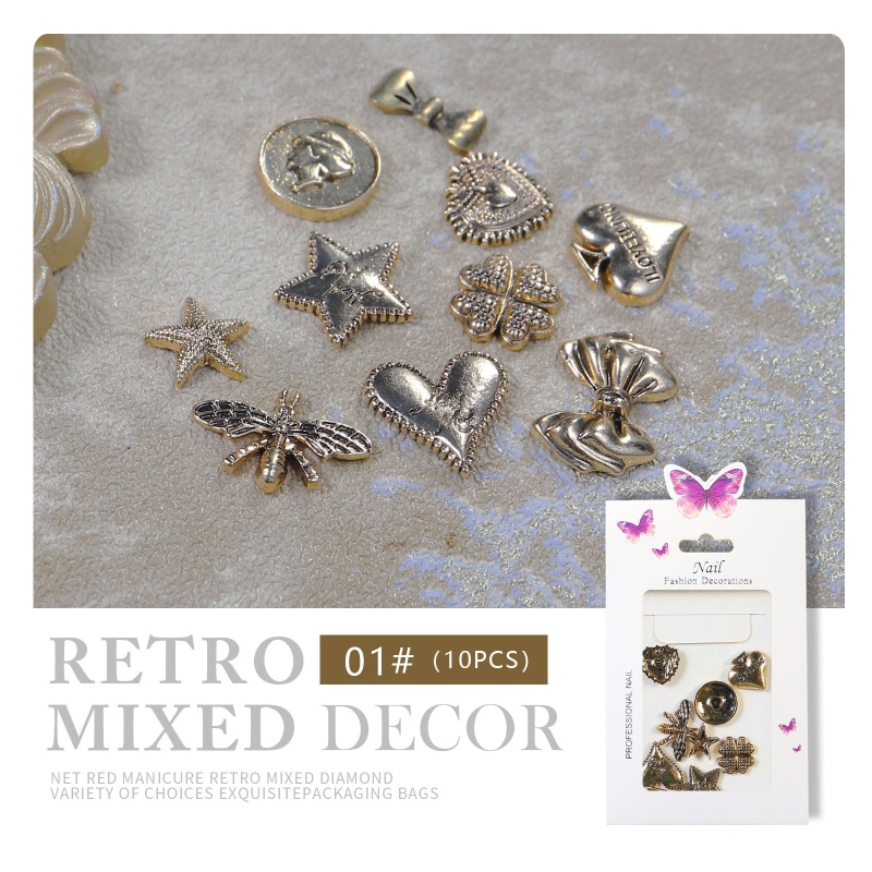 Set 8 / 10 Phụ Kiện Trang Trí Móng Tay 3D Thời Trang