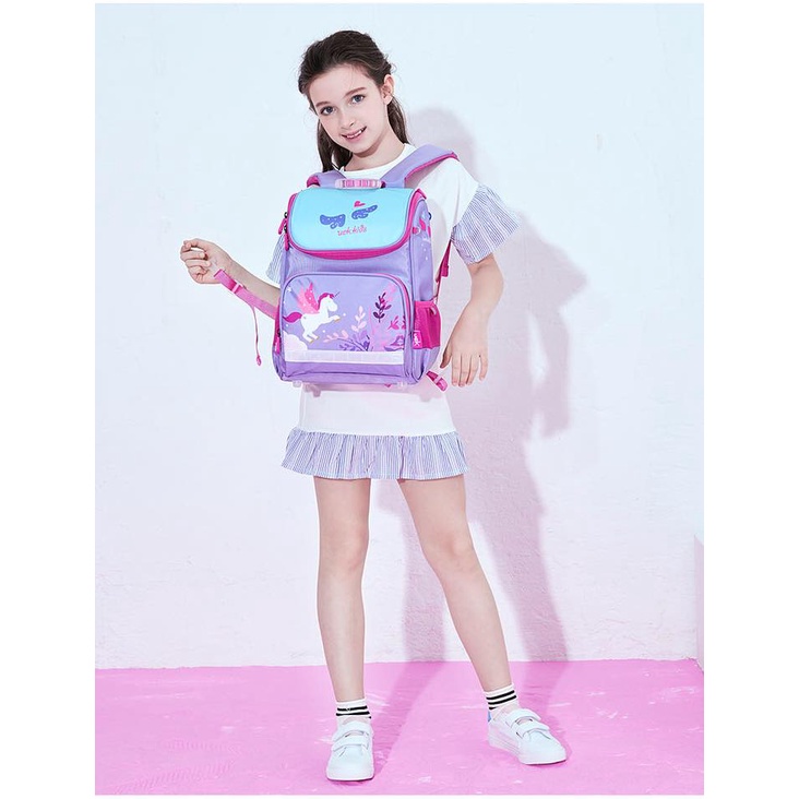 Ba lô uek chống gù ngựa cho bé tư lớp 1-3 siêu nhẹ full box