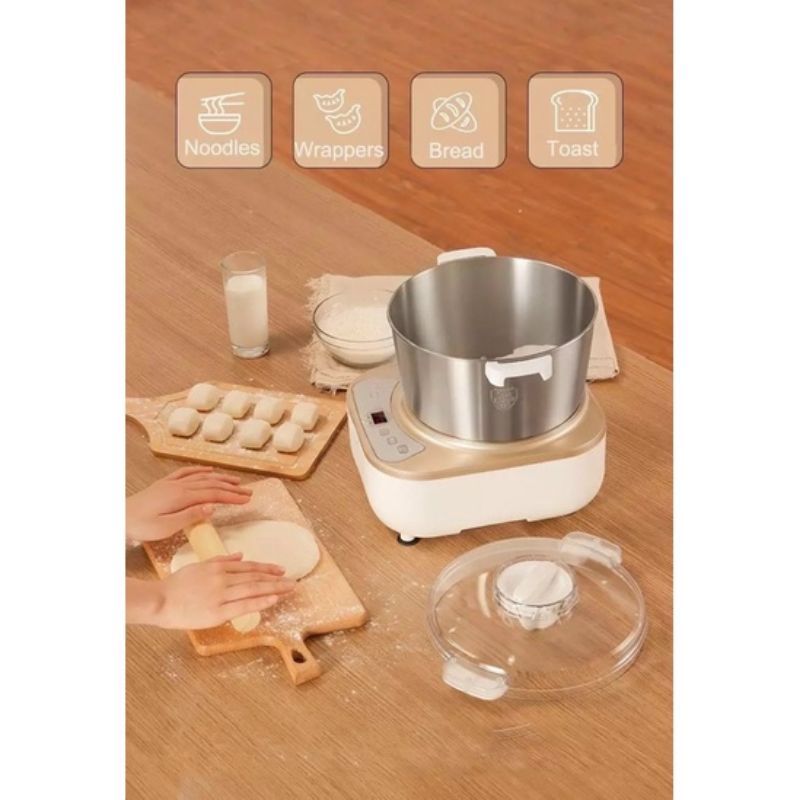 Máy nhào bột, trộn bột, nhồi bột tự động Ranbem 5L bảng điều khiển tiếng Việt