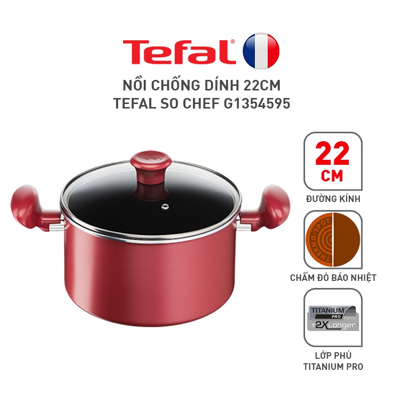 [Mã LIFEHL25 giảm 10% đơn 350K] Combo Tefal So Chef nồi cán dài/quánh 18cm &amp; Nồi 22cm