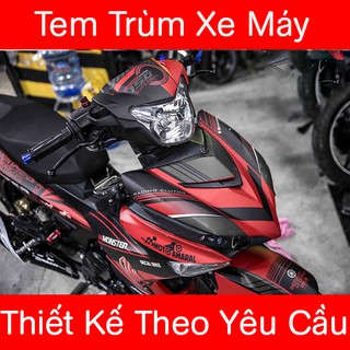 Tem trùm exciter 150 Đen Đỏ Kẻ Nhám