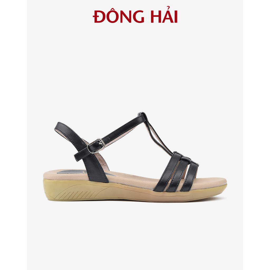 &quot;TẶNG 30K khi theo dõi gian hàng&quot; Sandal da bò nữ Đông Hải thiết kế quai ngang đế xuồng 3cm tôn dáng - S5375