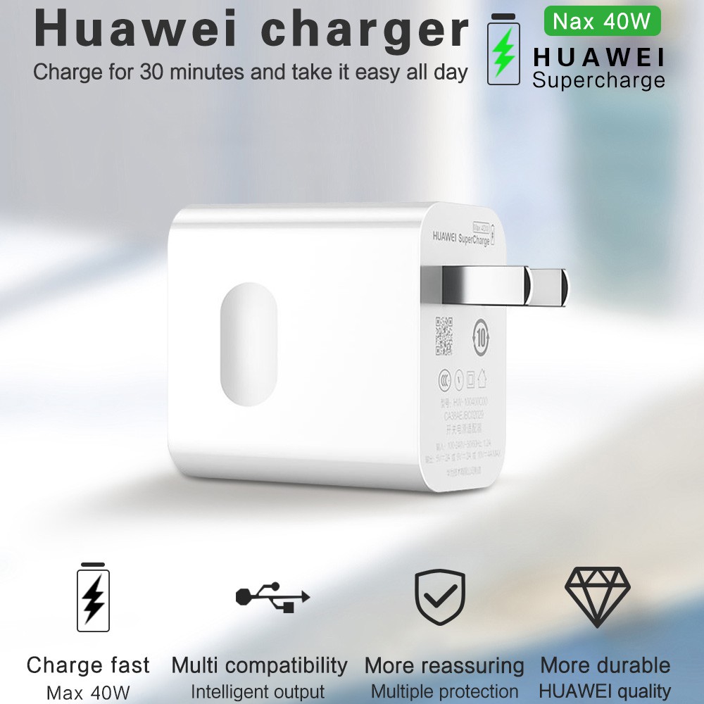 Amorus Củ sạc siêu nhanh 40W tiêu chuẩn CN dành cho điện thoại Huawei