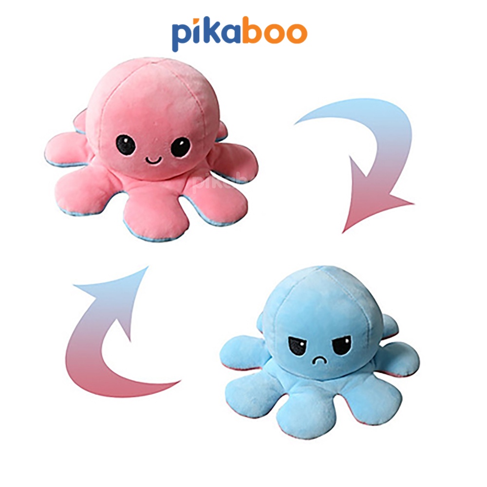 (Summer Sale 50%) Bạch tuộc cảm xúc bông cao cấp Pikaboo, vải cotton nhung mềm mịn co dãn, nhồi bông 3D tinh khiết