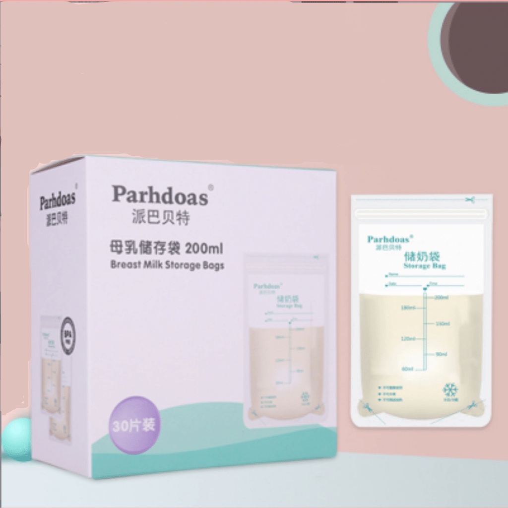 Túi trữ sữa Parhdoas 150ml 200ml, hộp 30 túi Cho Bé
