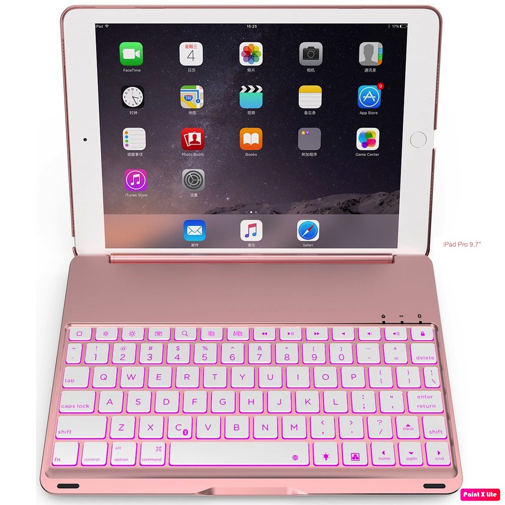 Bao da kiêm bàn phím Bluetooth F8Spro cho ipad Pro 9.7 (Rose Gold)